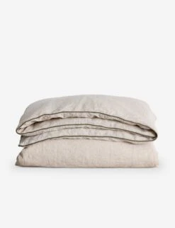 European Flax Piped Linen Duvet Cover By Cultiver -Famous Decoration Store CULTIVER Piped Natural Forest Duvet Cover