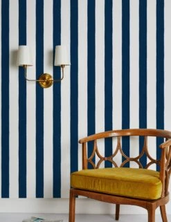 Grosgrain Stripe Peel + Stick Wallpaper By Sarah Jessica Parker 13 Grosgrain Stripe Peel + Stick Wallpaper By Sarah Jessica Parker -Famous Decoration Store Grosgrain Stripe on White by SJP Navy RS