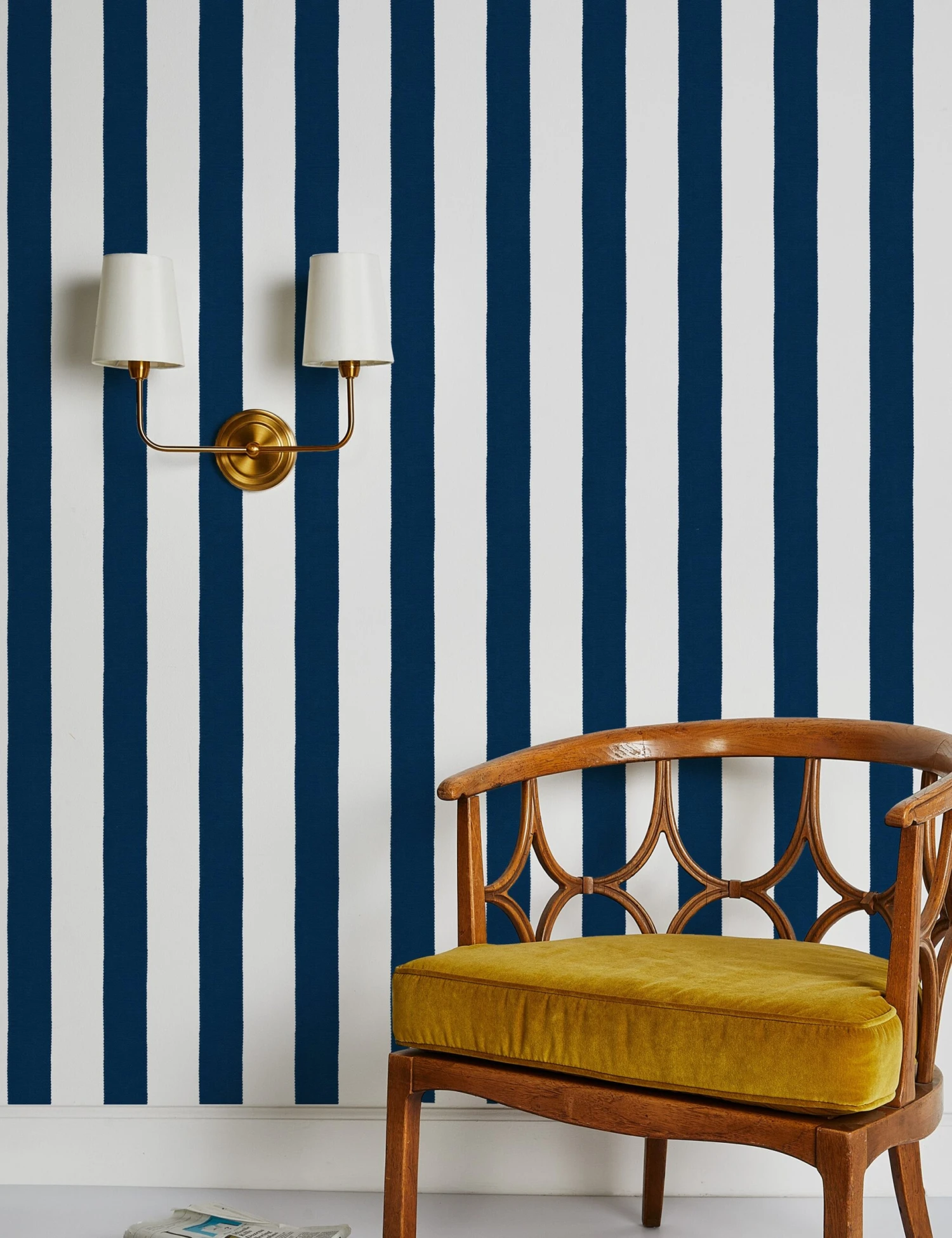 Grosgrain Stripe Peel + Stick Wallpaper By Sarah Jessica Parker 6 Grosgrain Stripe Peel + Stick Wallpaper By Sarah Jessica Parker - Image 6