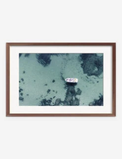 Aerial Ocean Bliss Photography Print By Ingrid Beddoes -Famous Decoration Store IngridAerialOceanBlissWalnutFrame