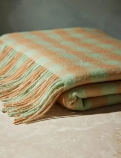 Lambswool Throw By Tartan Blanket Co -Famous Decoration Store LambswoolThrow PistachioGinghambyTartanBlanketCo 16177 Swatch SITECROP