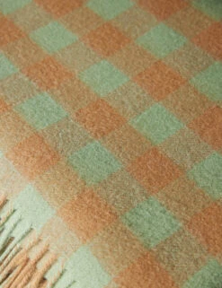 Lambswool Throw By Tartan Blanket Co -Famous Decoration Store LambswoolThrow PistachioGinghambyTartanBlanketCo 16181 Swatch SITECROP