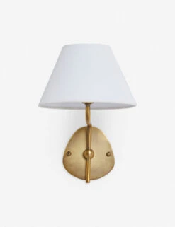 Magdalene Single Sconce -Famous Decoration Store MagdaleneSconceBrass WhiteShade 0025