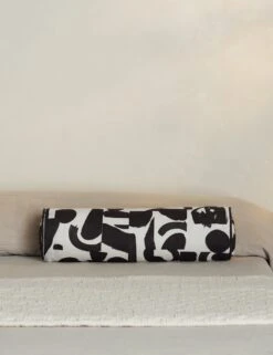 Organic Shapes Linen Bolster Pillow By Sarah Sherman Samuel 22 Organic Shapes Linen Bolster Pillow By Sarah Sherman Samuel -Famous Decoration Store OrganicShapesLinenBolsterPillow BlackandIvorybySarahShermanSamuel A0656011B 2149 StudioLifestyle