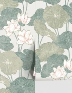 Lily Pad Peel + Stick Wallpaper 7 Lily Pad Peel + Stick Wallpaper -Famous Decoration Store RMK11438WP RollShot