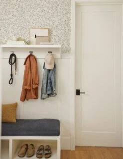 Dainty Leaves Wallpaper By Rylee + Cru 7 Dainty Leaves Wallpaper By Rylee + Cru -Famous Decoration Store RMK12199R MudRoomVignette2 DaintyLeaves SITECROP