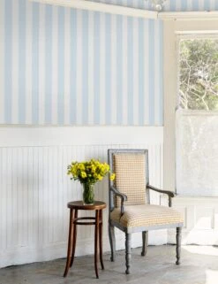 Grosgrain Stripe Peel + Stick Wallpaper By Sarah Jessica Parker 11 Grosgrain Stripe Peel + Stick Wallpaper By Sarah Jessica Parker -Famous Decoration Store SJPxWS Grosgrain Stripe Morning Dew Cream RS