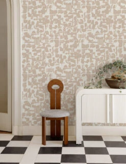 Organic Shapes Wallpaper By Sarah Sherman Samuel -Famous Decoration Store SideboardVignette 12004