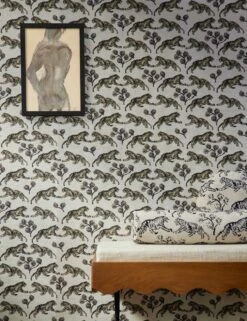 Tiger Grasscloth Wallpaper By Sarah Sherman Samuel -Famous Decoration Store TigerGrassclothWallpaper Ivory A0655823 6344 SITECROP STUDIOLIFESTYLE