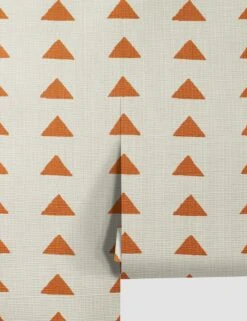 Triangles Grasscloth Wallpaper By Nathan Turner -Famous Decoration Store TrianglesGrassclothTerracota