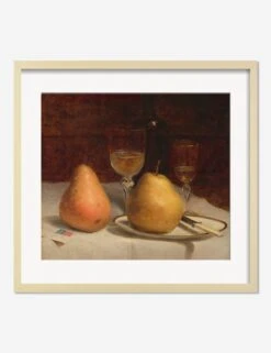 Two Pears On A Tabletop Print By Sanford Robinson Gifford -Famous Decoration Store TwoPearsonaTabletopNaturalMatted