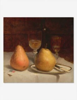 Two Pears On A Tabletop Print By Sanford Robinson Gifford -Famous Decoration Store TwoPearsonaTabletopUnframedPrint