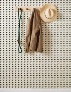 Triangles Grasscloth Wallpaper By Nathan Turner -Famous Decoration Store Wallshoppe Grasscloth Triangles Black