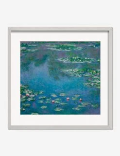 Water Lilies Print By Claude Monet -Famous Decoration Store WaterLiliesSilverMatted