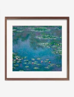 Water Lilies Print By Claude Monet -Famous Decoration Store WaterLiliesWalnutMatted