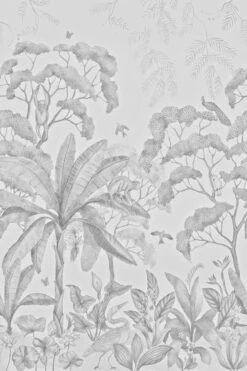 Jungle Wallpaper Mural -Famous Decoration Store cdm4352 B W FULL MURAL site crop