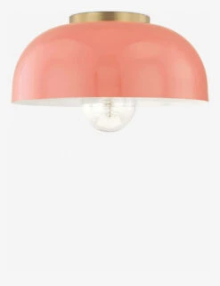 Dea Semi-Flush Mount Light -Famous Decoration Store dea semi flush mount aged brass and pink 2 1564991625 1