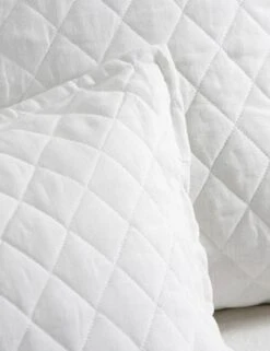 Hampton Quilted Sham By Pom Pom At Home -Famous Decoration Store hampton white detail 1