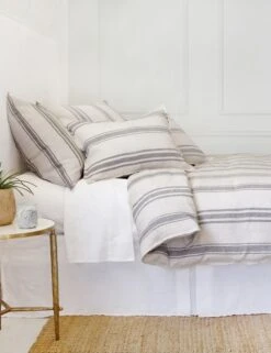 Jackson Linen Duvet By Pom Pom At Home -Famous Decoration Store jackson flax midnight bed side 1