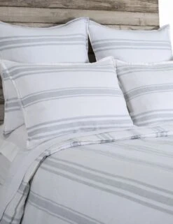 Jackson Linen Duvet By Pom Pom At Home -Famous Decoration Store pom pom at home jackson duvet white and ocean 3