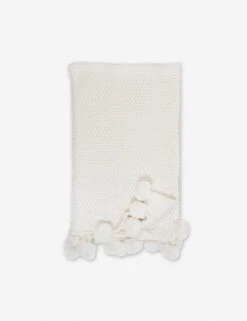 Riley Knit Throw By Pom Pom At Home -Famous Decoration Store pom pom at home riley throw antique white 2